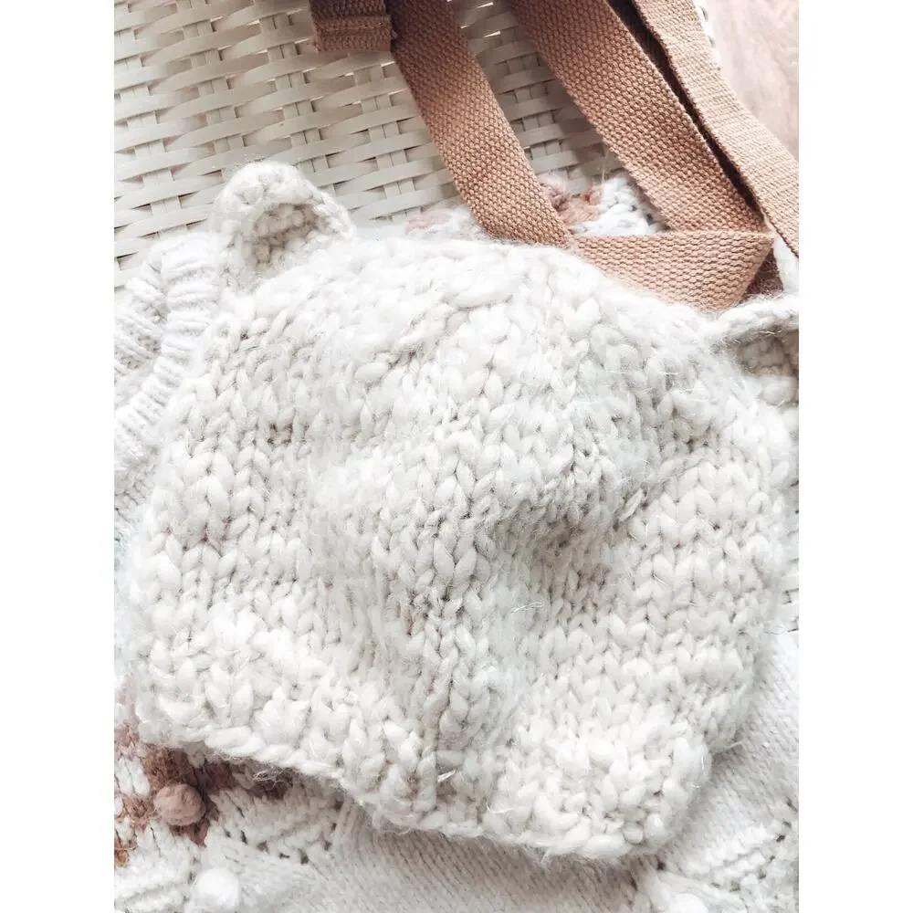 New Joyfolie kitten ear Soft Shimmer Knit beanie hat